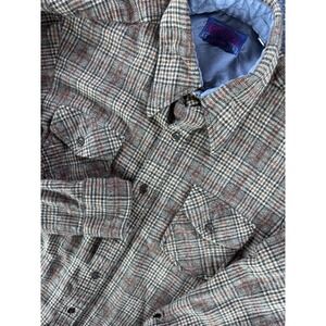 VTG Ponderosa by Bardon Wool Plaid Shirt Jacket Flannel Mens L Korea